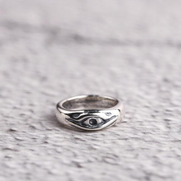 eye pattern ring shape s925 sterling silver bead, oxidized silver ring bead - Image 5