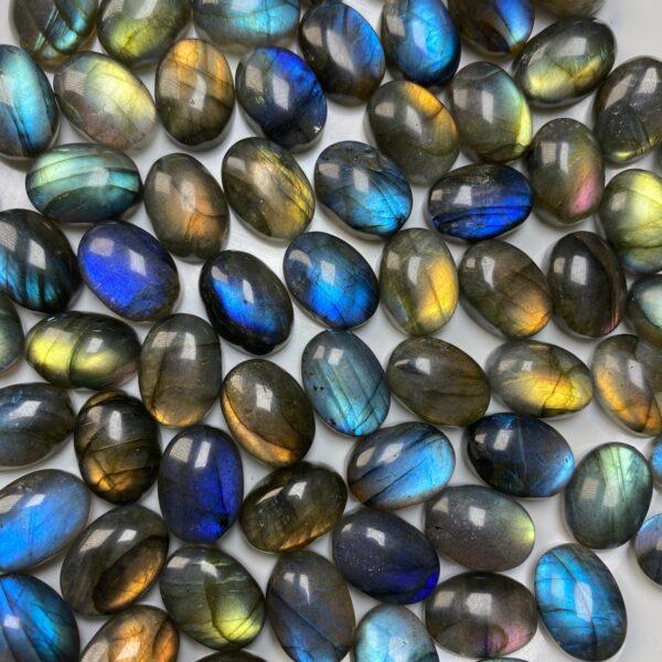 20 pcs flat bottom oval shape natural labradorite bead - Image 5