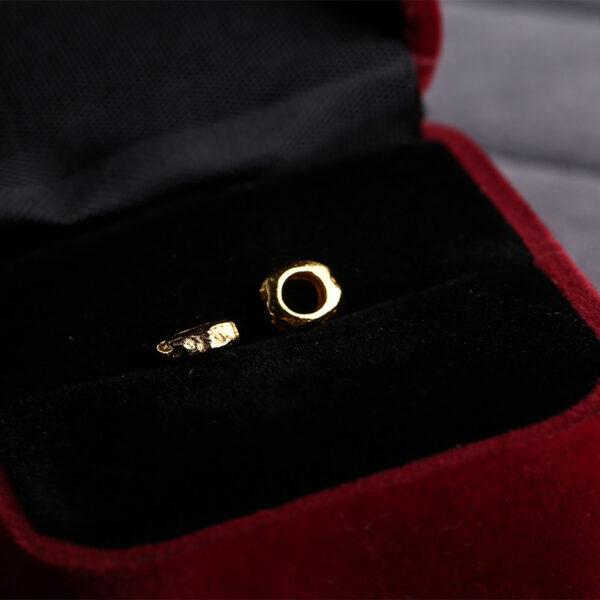 simple irregular ring shape gild s925 sterling silver bead, golden ring bead - Image 5