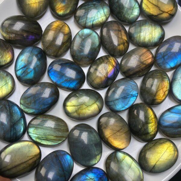 50 g multi oval shape high quality natural labradorite bead - Image 5