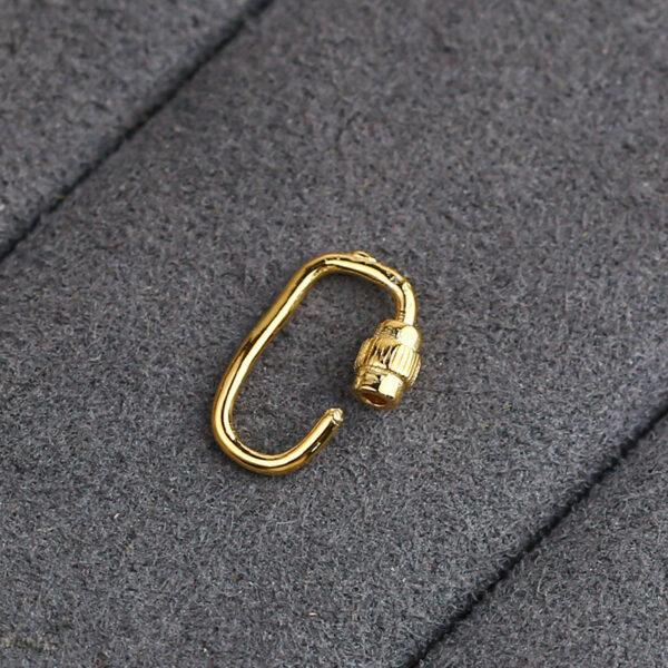 simple s925 sterling silver clasp, golden hook clasp findings - Image 5