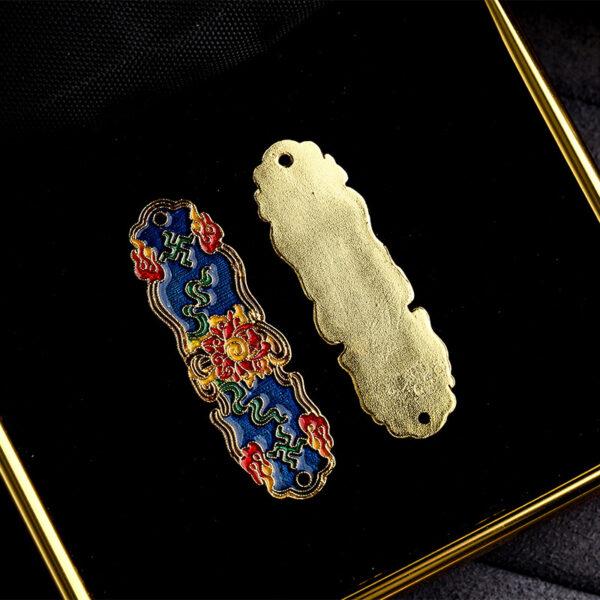 flowers pattern rectangle shape gild sterling silver bead, enamel flowers bead - Image 5