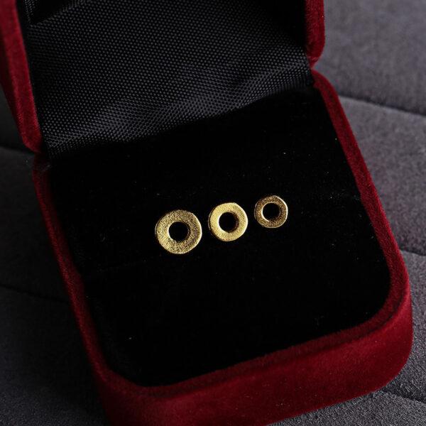 simple rondelle shape gild s925 sterling silver bead, golden rondelle bead - Image 5