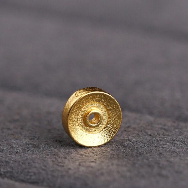 simple rondelle shape gild s925 sterling silver bead, golden rondelle bead - Image 5