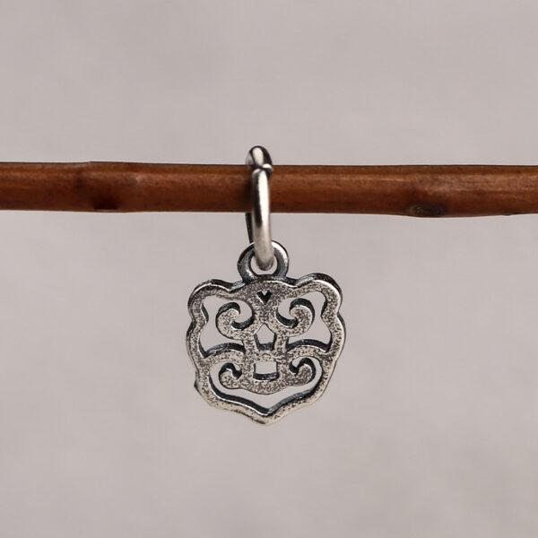 hollow flower shape s925 sterling silver charm bead, oxidized silver flower charm - Image 5