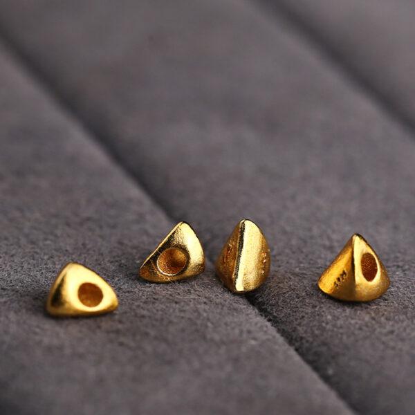 simple triangle shape gild s925 sterling silver bead, golden triangle bead - Image 5
