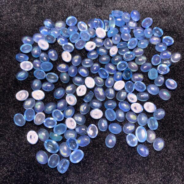 10 pcs simple flat bottom oval shape natural aquamarine bead - Image 5