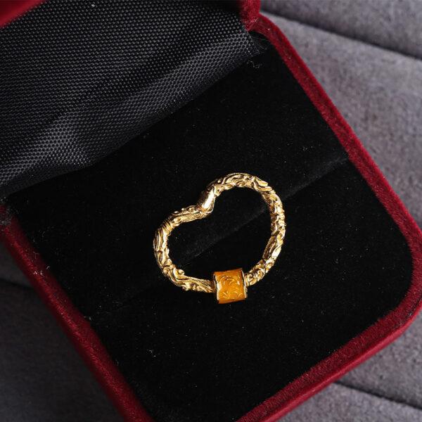 vine pattern heart shape gild s925 sterling silver clasp, enamel hook clasp findings - Image 6