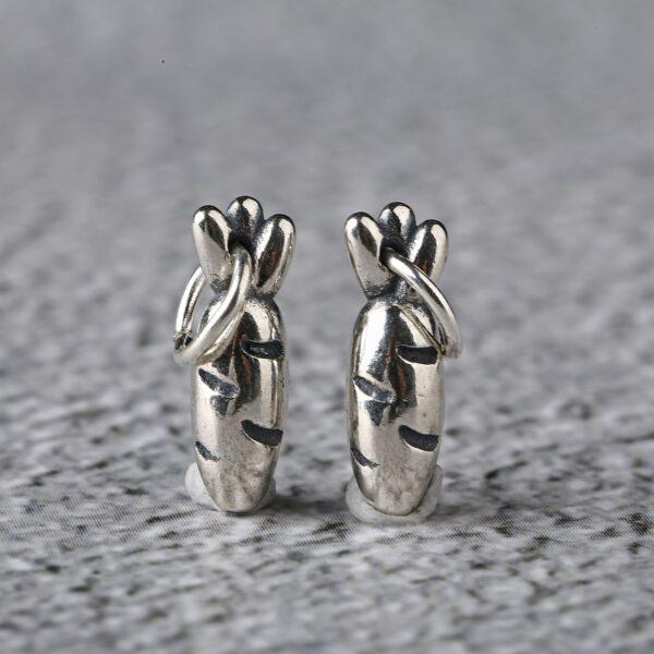 carrot shape s925 sterling silver charm bead, oxidized silver carrot charm - Image 6