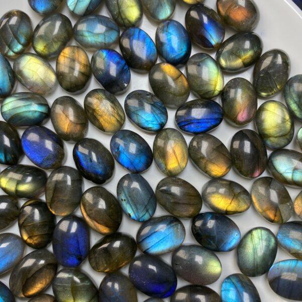 20 pcs flat bottom oval shape natural labradorite bead - Image 6