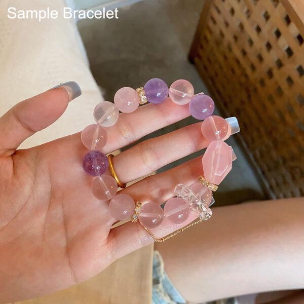 facet surface irregular polygon shape natural rose quartz bead - Image 6