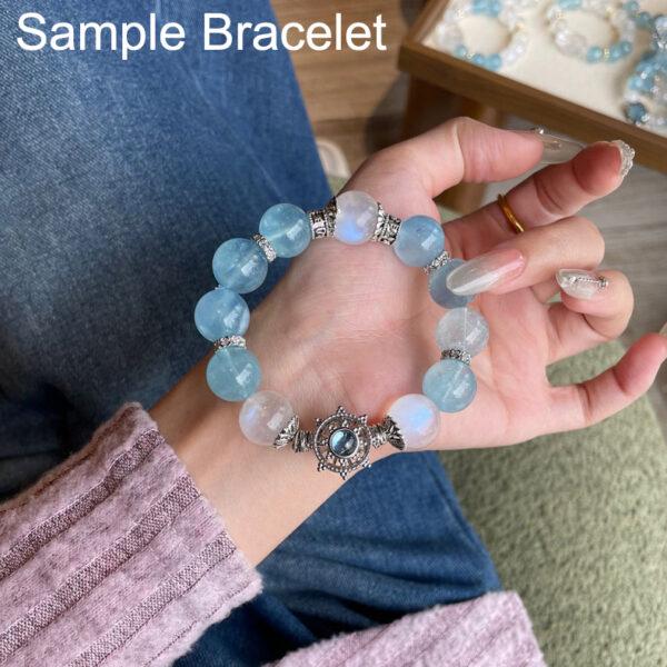hollow star shape natural aquamarine bead inlaid copper bead - Image 7
