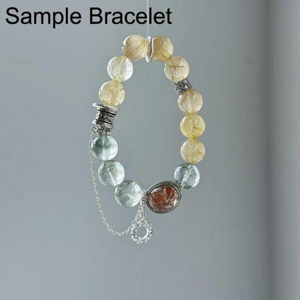 oval shape natural Phantom Quartz inlaid copper bead - Image 8