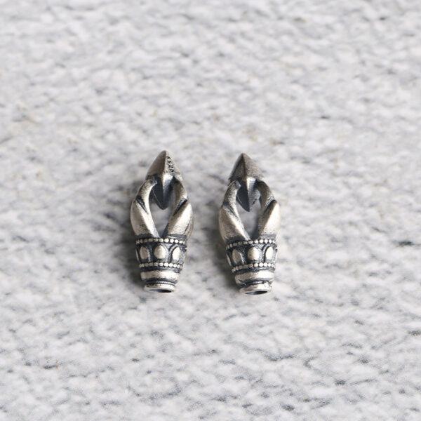 lotus flower shape s925 sterling silver clasp bead, oxidized silver buckle - Image 5