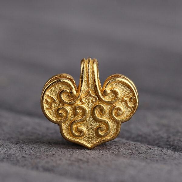 cloud pattern heart shape gild s925 sterling silver clip bead, golden clip - Image 6