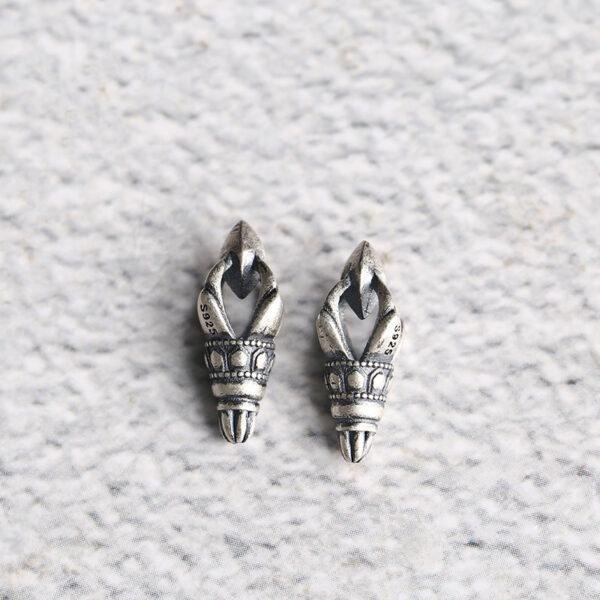 lotus flower shape s925 sterling silver clasp bead, oxidized silver buckle - Image 6