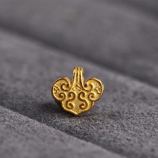 cloud pattern heart shape gild s925 sterling silver clip bead, golden clip - Image 7