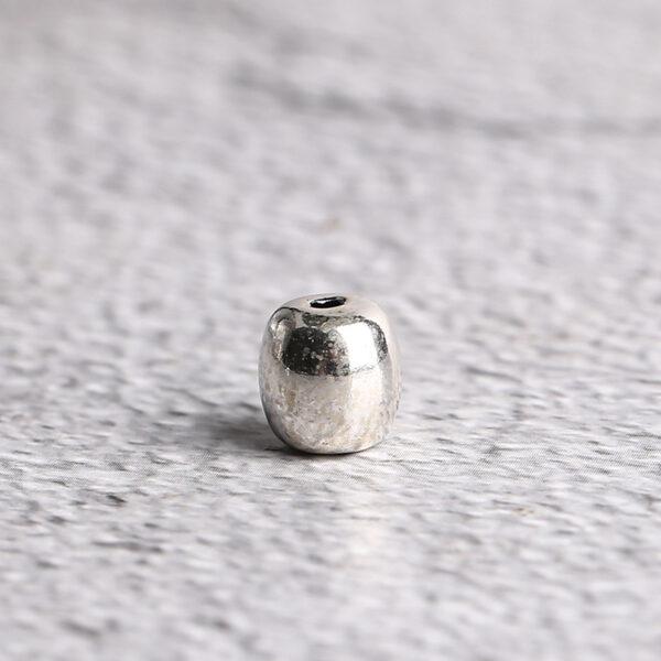 simple drum shape s925 sterling silver bead, oxidized silver drum bead - Image 6