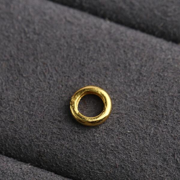 simple ring shape gild s925 sterling silver bead, golden ring bead - Image 5