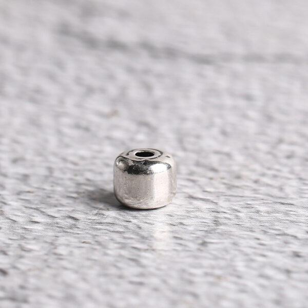 simple drum shape s925 sterling silver bead, oxidized silver drum bead - Image 7