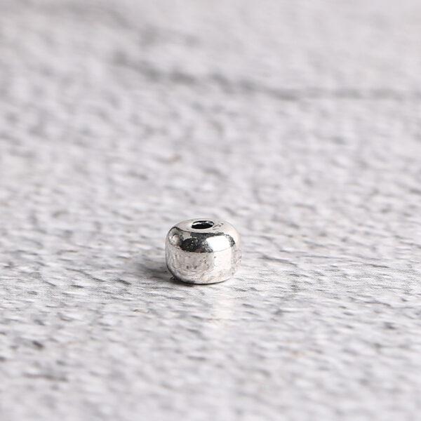 simple drum shape s925 sterling silver bead, oxidized silver drum bead - Image 8