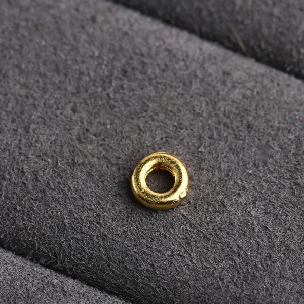simple ring shape gild s925 sterling silver bead, golden ring bead - Image 6