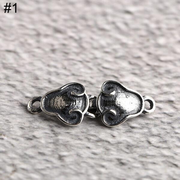 cloud and flower pattern s925 sterling silver clasp bead, oxidized silver clasp - Image 5