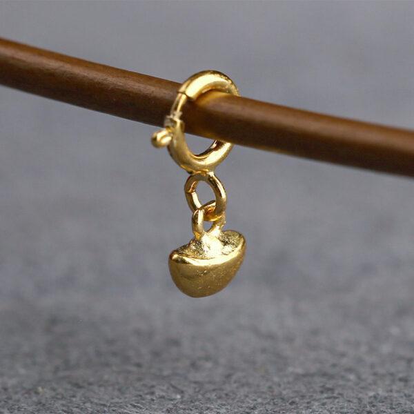 simple gild s925 sterling silver clasp bead, golden silver clasp