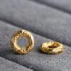 cloud pattern gild s925 sterling silver ring bead, golden ring bead
