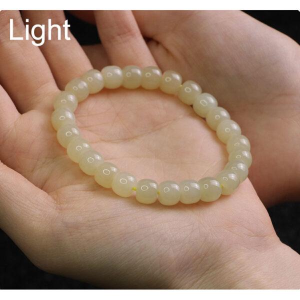 drum shape 5A natural Nephrite jade beaded bracelet - Image 7