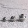 thread pattern square shape s925 sterling silver bead, oxidized silver square bead