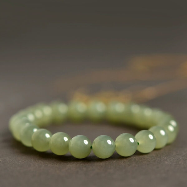 6mm - 12mm round shape high quality genuine natural nephrite jade beaded bracelet