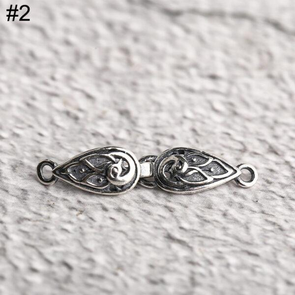cloud and flower pattern s925 sterling silver clasp bead, oxidized silver clasp - Image 6