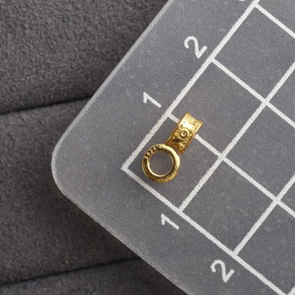 circle pattern gild s925 sterling silver ring bead, golden ring bead - Image 2