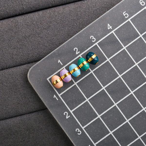 oval shape gild sterling silver bead, colorful enamel oval bead - Image 2