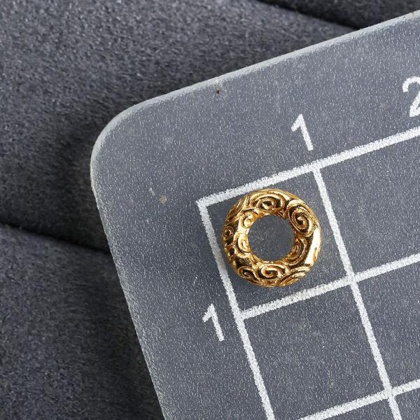 cloud pattern gild s925 sterling silver ring bead, golden ring bead - Image 2