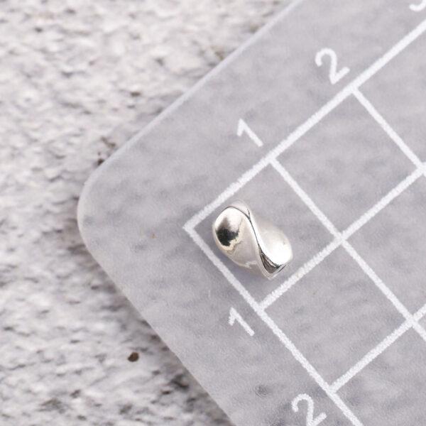 s925 sterling silver twist shape bead, oxidized silver twist bead - Image 2