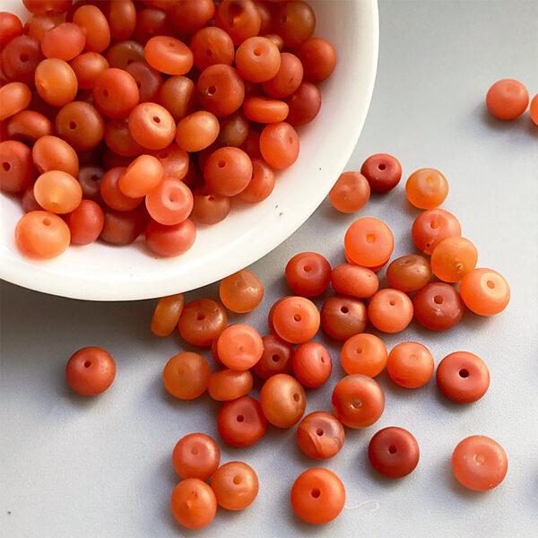 rondelle shape 3A natural red agate bead, red agate spacer bead - Image 2