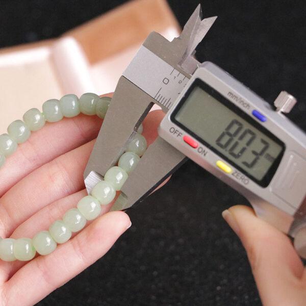 drum shape 5A natural Nephrite jade beaded bracelet - Image 2