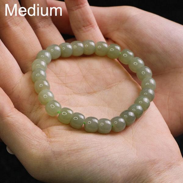 drum shape 5A natural Nephrite jade beaded bracelet - Image 8