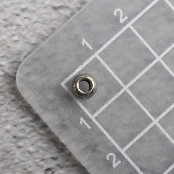 s925 sterling silver smooth surface drum shape bead, oxidized silver drum bead - Image 2