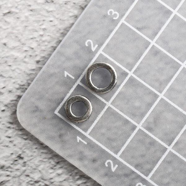fret pattern ring shape s925 sterling silver bead, oxidized silver ring bead - Image 2