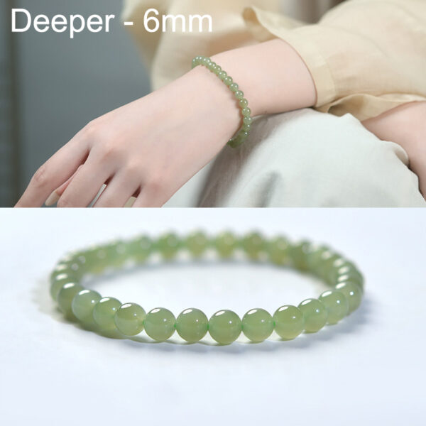 6mm - 12mm round shape high quality genuine natural nephrite jade beaded bracelet - Image 4