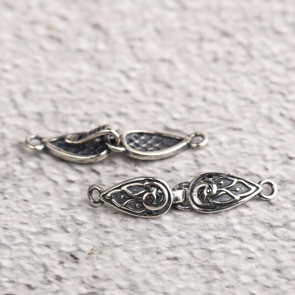 cloud and flower pattern s925 sterling silver clasp bead, oxidized silver clasp - Image 3