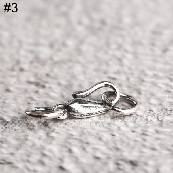 cloud and flower pattern s925 sterling silver clasp bead, oxidized silver clasp - Image 7