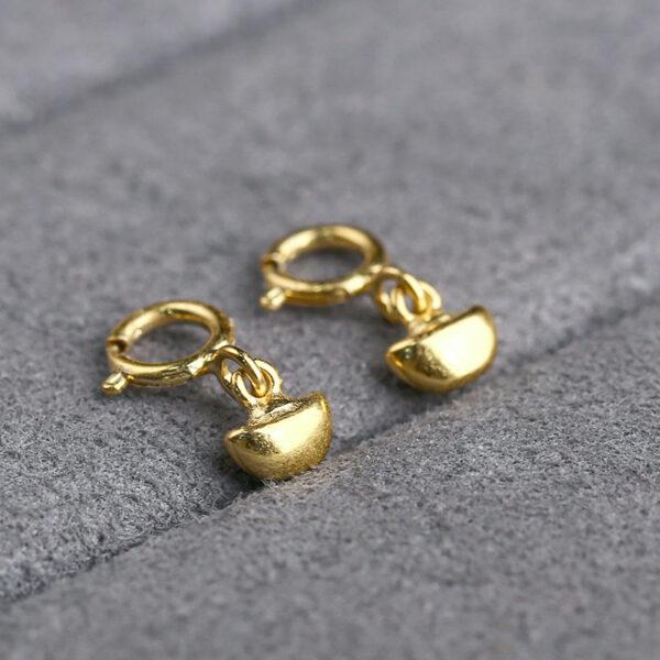 simple gild s925 sterling silver clasp bead, golden silver clasp - Image 3