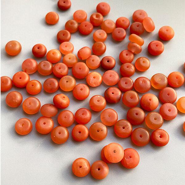 rondelle shape 3A natural red agate bead, red agate spacer bead - Image 3
