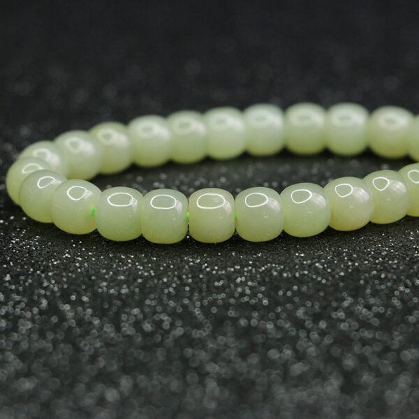 drum shape 5A natural Nephrite jade beaded bracelet - Image 3