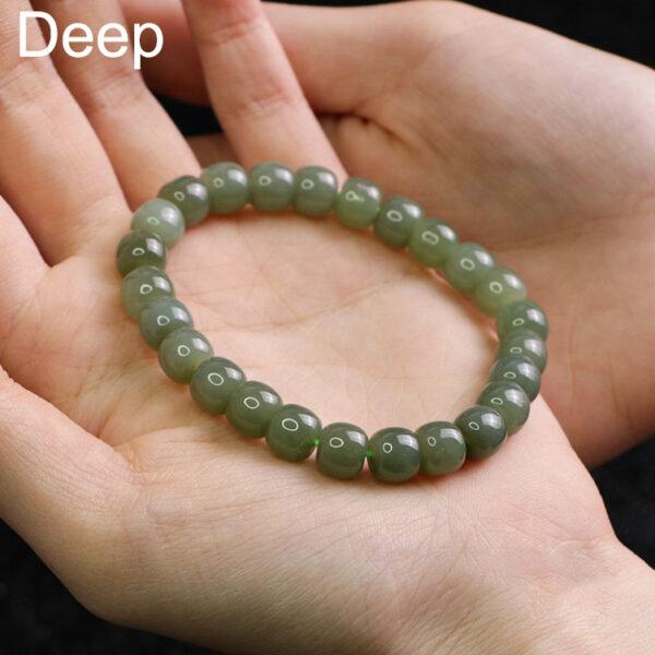 drum shape 5A natural Nephrite jade beaded bracelet - Image 9