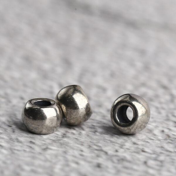s925 sterling silver smooth surface drum shape bead, oxidized silver drum bead - Image 3